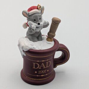 Hallmark Keepsake Dad 1997, Mouse Shaving Mug Vintage Christmas Ornament